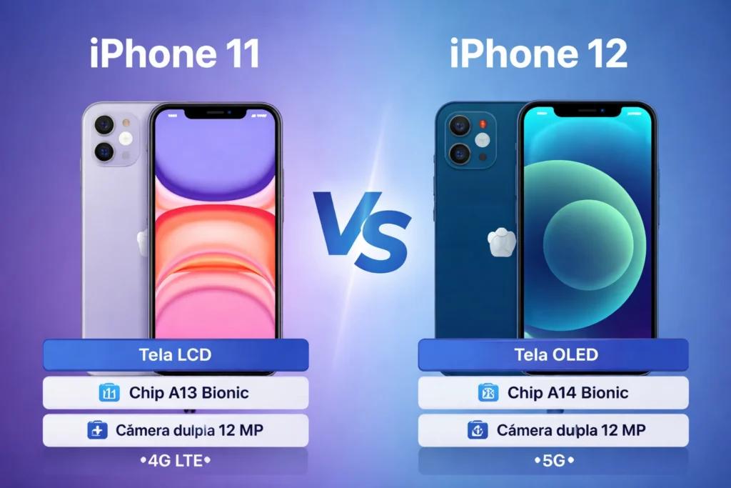 Comparação entre iPhone 11 e 12