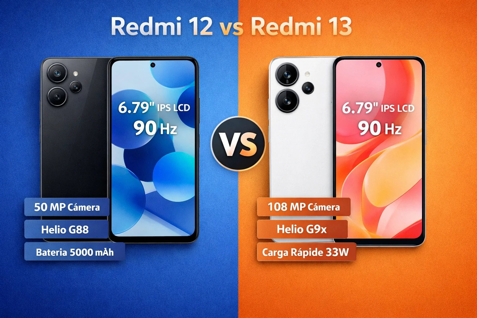Xiaomi Redmi 12 vs Redmi 13: comparação completa, diferenças e qual vale mais a pena