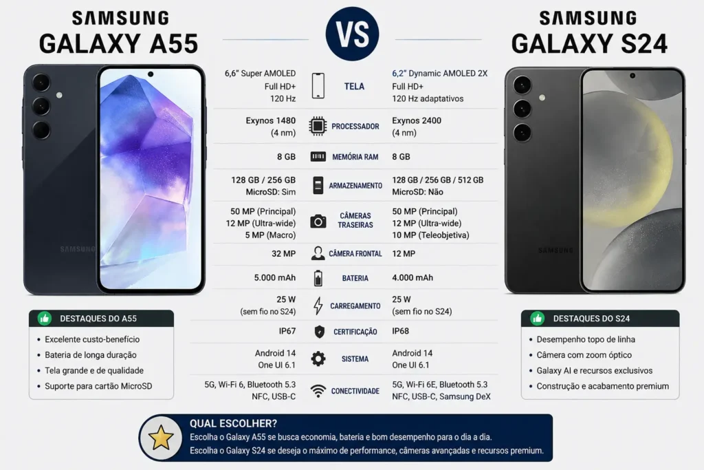 Galaxy A55 e S24