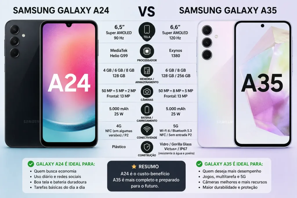 Samsung Galaxy A24 vs A35