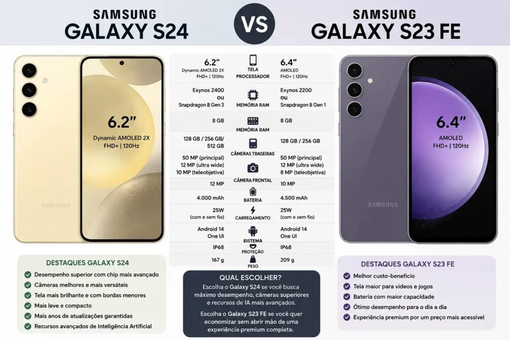 Samsung Galaxy S24 vs S23 FE