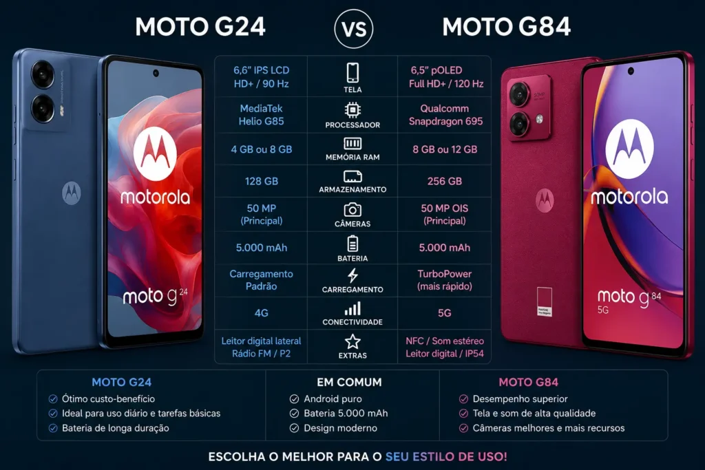 Moto G24 vs Moto G84