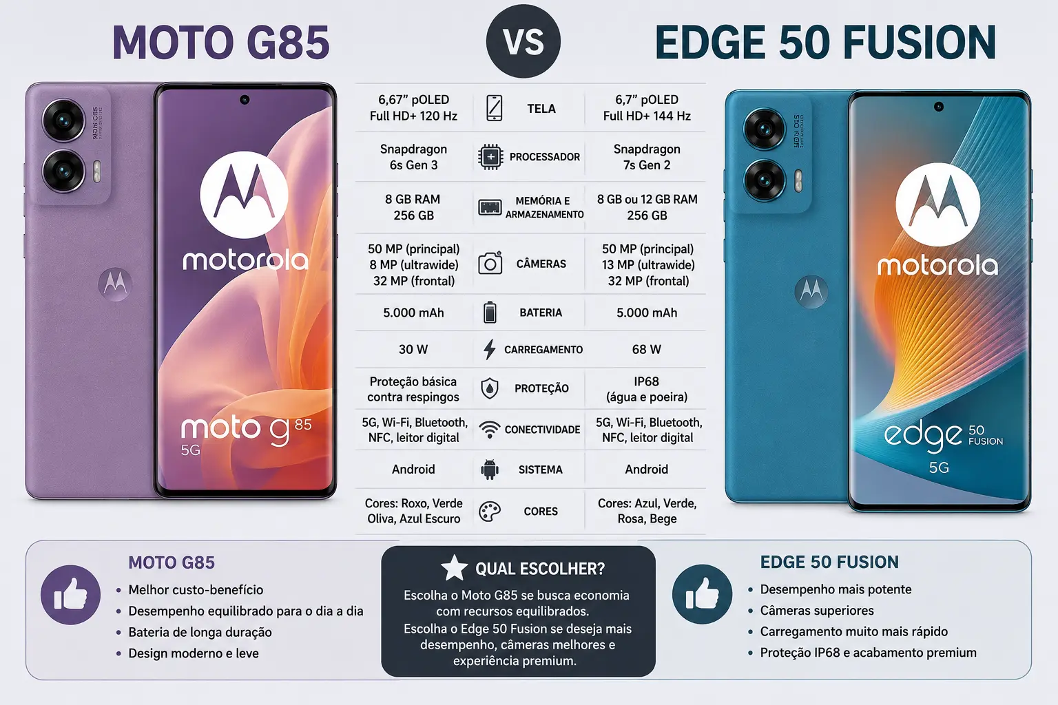Moto G85 vs Edge 50 Fusion