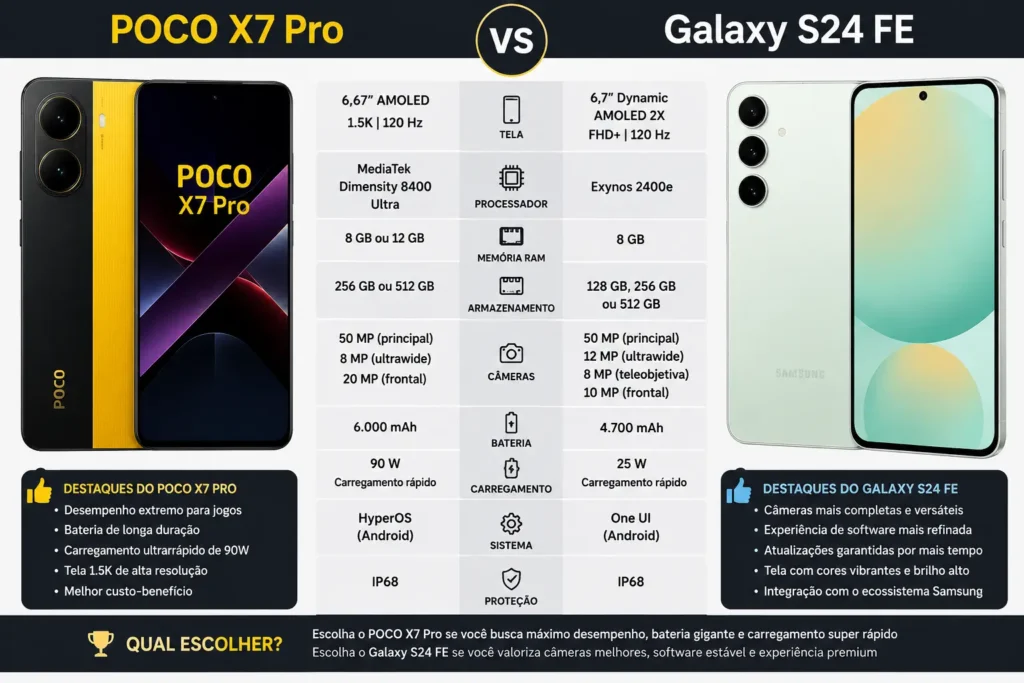 POCO X7 Pro vs Galaxy S24 FE
