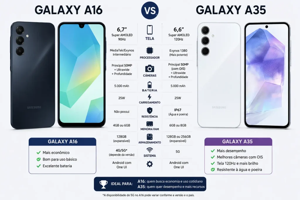Samsung Galaxy A16 vs A35