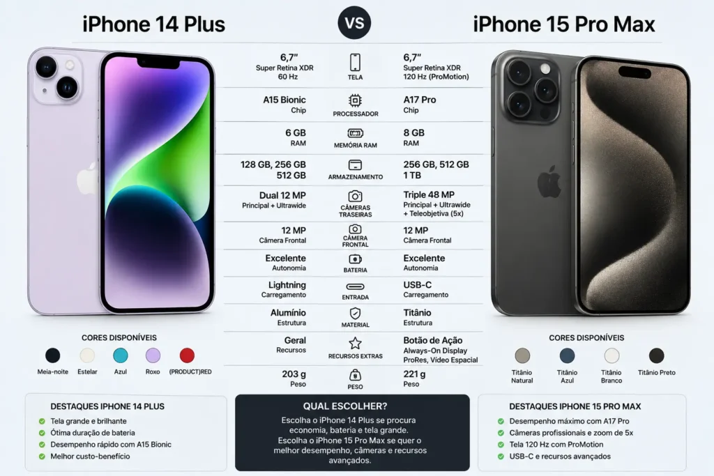 iPhone 14 Plus vs 15 Pro Max